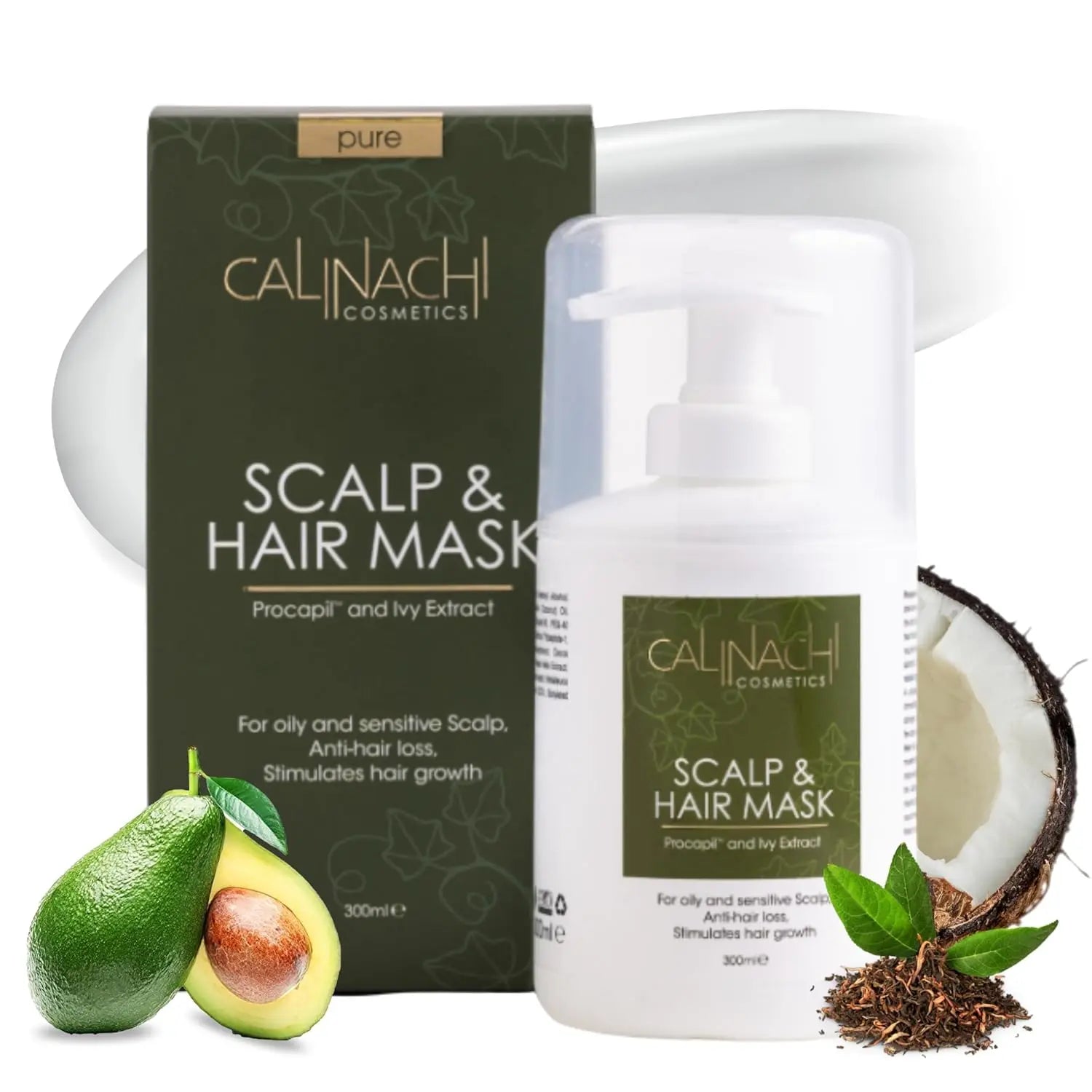 Protein Expert (Normal to Oily & Oily) Anti-Hair Loss, Restorative, Mask for Scalp and Hair, 300 ml. CALINACHI Cosmetics