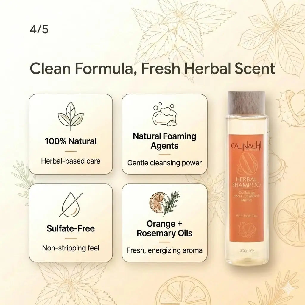 Anti Hair Loss Herbal Shampoo, Sulfate Free, 300ml. haircare CALINACHI Cosmetics