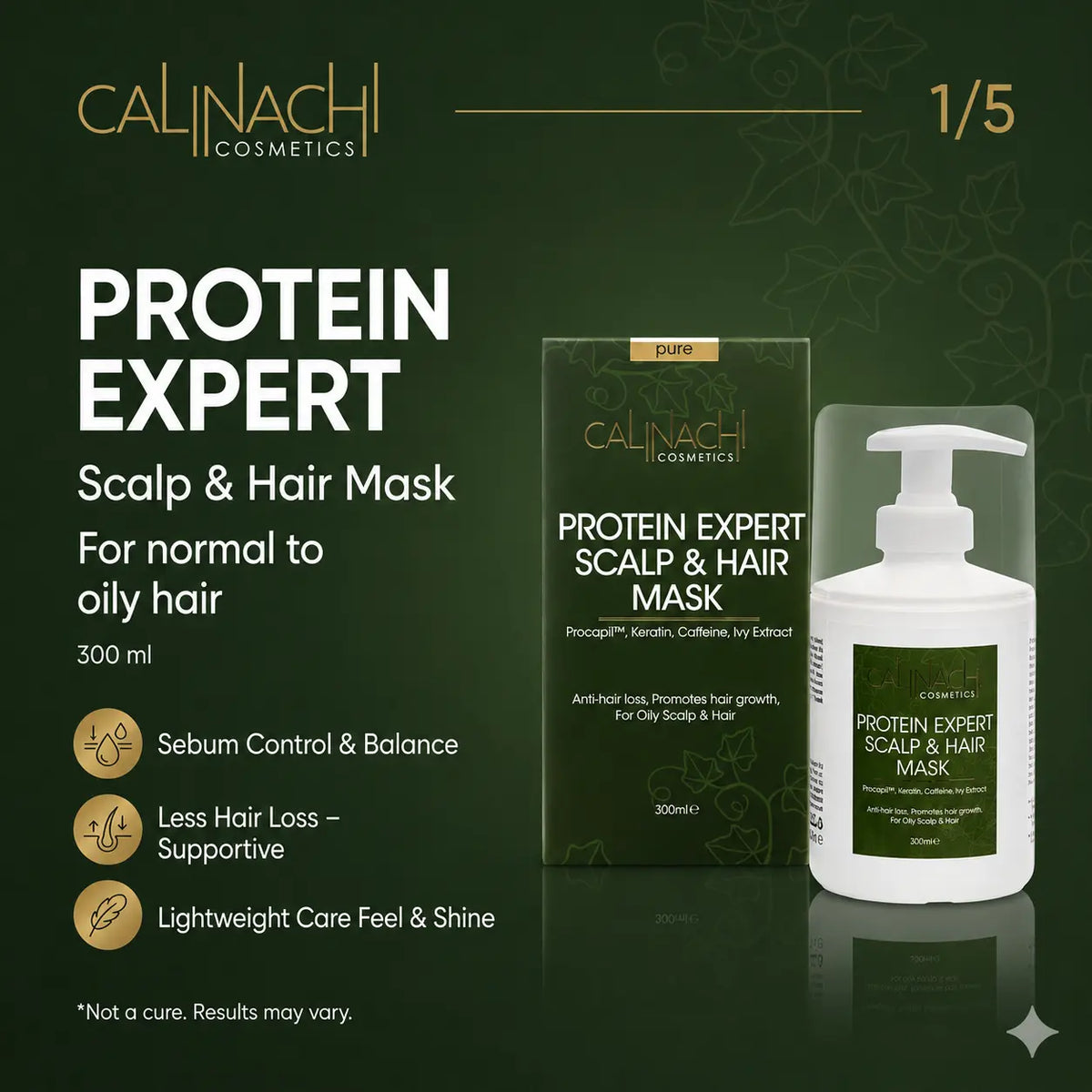Protein Expert (Normal to Oily & Oily) Anti-Hair Loss, Restorative, Mask for Scalp and Hair, 300 ml. haircare CALINACHI Cosmetics