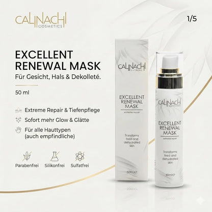 Excellent Renewal Mask for Face, Neck, and Décolletage, 50ml.  CALINACHI Cosmetics