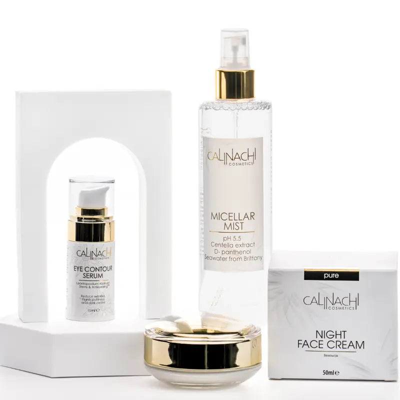 Regenerating Night Therapy for Face, Neck &amp; Décolleté SkinCare Set CALINACHI Cosmetics